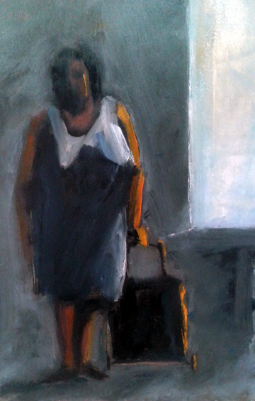 En la compra - 25X35cm -Tabla Óleo - 2000 - VENDIDO